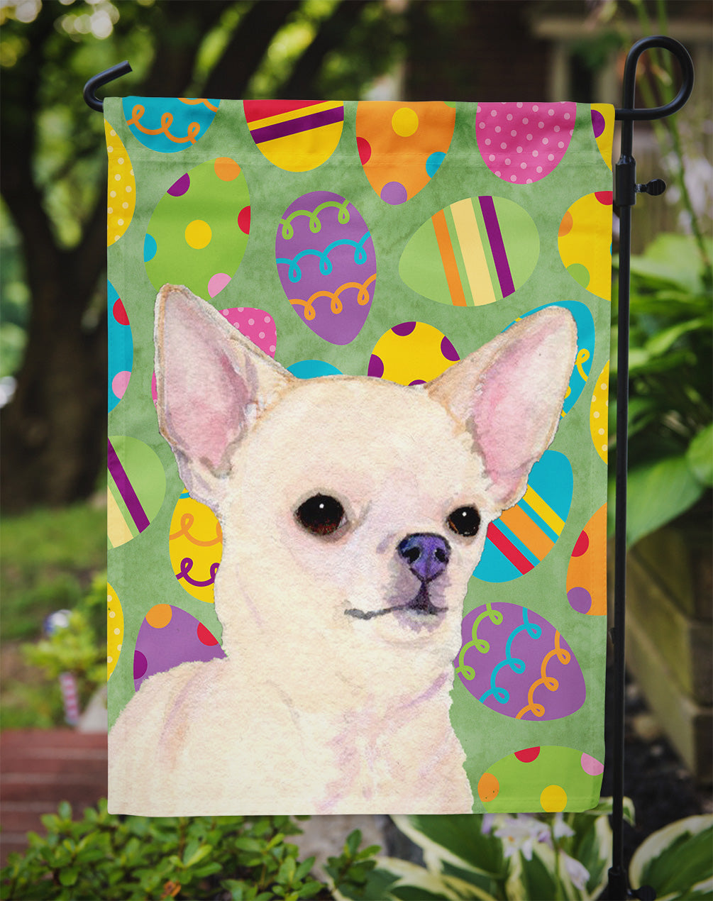 Chihuahua Easter Eggtravaganza Garden Flag Mailbox Decorative Yard Banner Outside Patio Artwork for Flower Beds, Garden Size, Multicolor