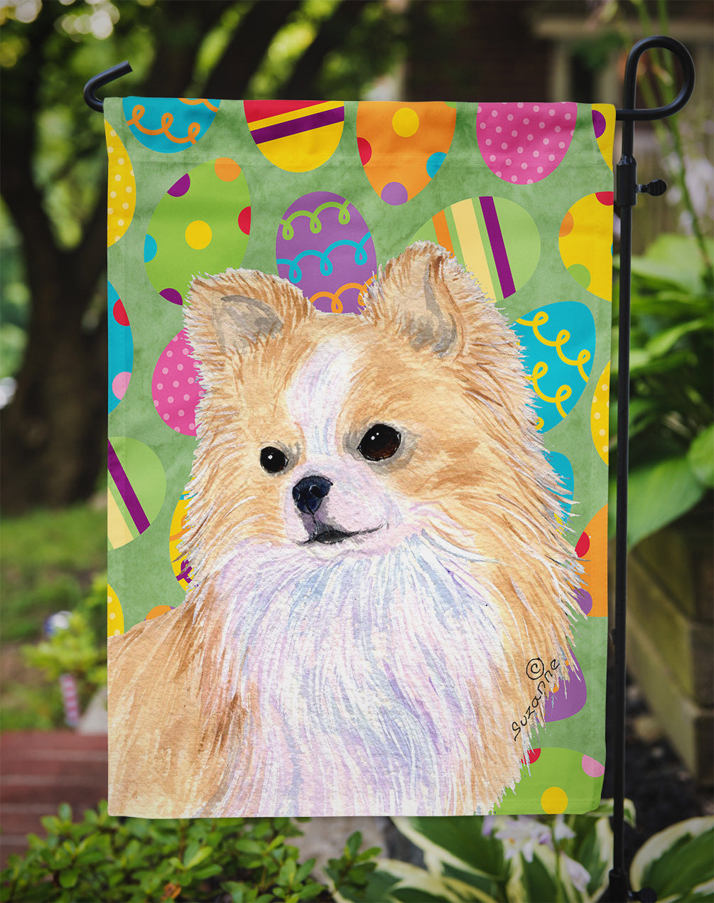 Chihuahua Easter Eggtravaganza Garden Flag Mailbox Decorative Yard Banner Outside Patio Artwork for Flower Beds, Garden Size, Multicolor