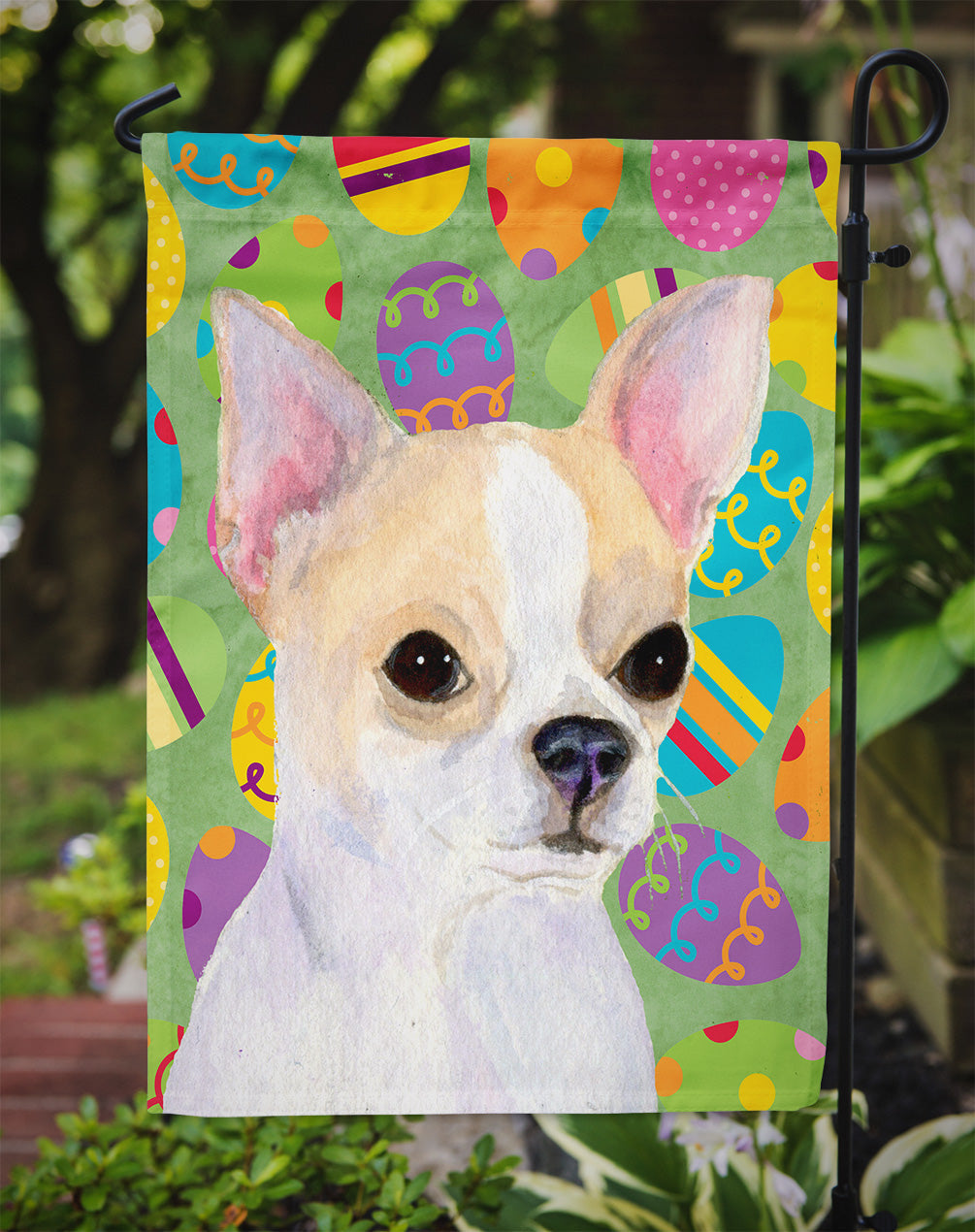Chihuahua Easter Eggtravaganza Garden Flag Mailbox Decorative Yard Banner Outside Patio Artwork for Flower Beds, Garden Size, Multicolor
