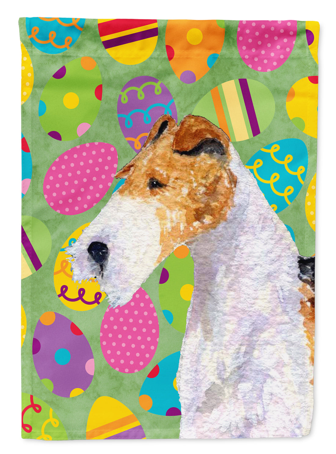 Fox Terrier Easter Eggtravaganza Garden Flag Mailbox Decorative Yard Banner Outside Patio Artwork for Flower Beds, Garden Size, Multicolor