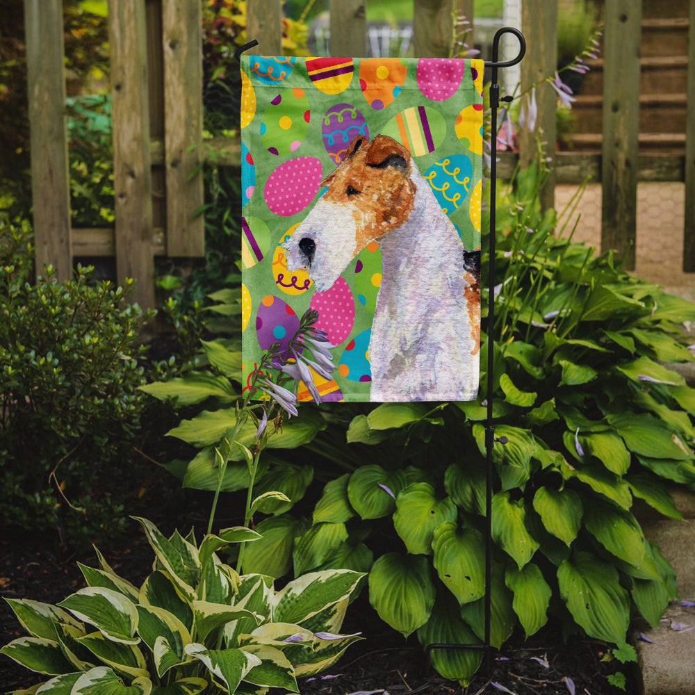 Fox Terrier Easter Eggtravaganza Garden Flag Mailbox Decorative Yard Banner Outside Patio Artwork for Flower Beds, Garden Size, Multicolor