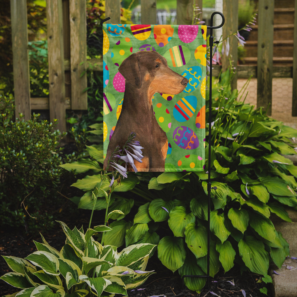 Doberman Easter Eggtravaganza Garden Flag Mailbox Decorative Yard Banner Outside Patio Artwork for Flower Beds, Garden Size, Multicolor