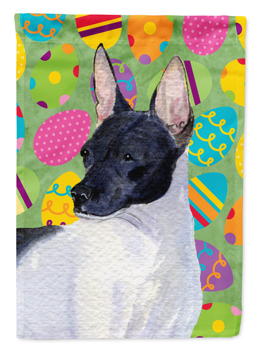 Rat Terrier Easter Eggtravaganza Garden Flag Mailbox Decorative Yard Banner Outside Patio Artwork for Flower Beds, Garden Size, Multicolor