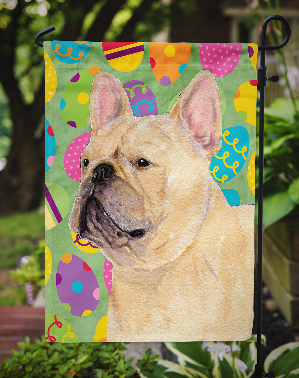 French Bulldog Easter Eggtravaganza Garden Flag Mailbox Decorative Yard Banner Outside Patio Artwork for Flower Beds, Garden Size, Multicolor