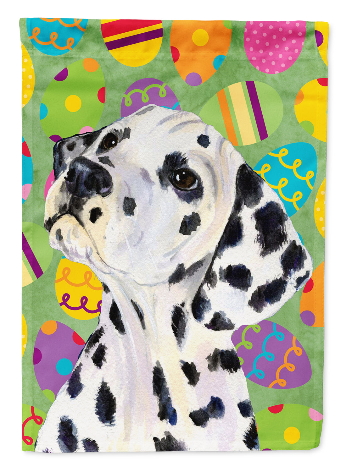 Dalmatian Easter Eggtravaganza Garden Flag Mailbox Decorative Yard Banner Outside Patio Artwork for Flower Beds, Garden Size, Multicolor