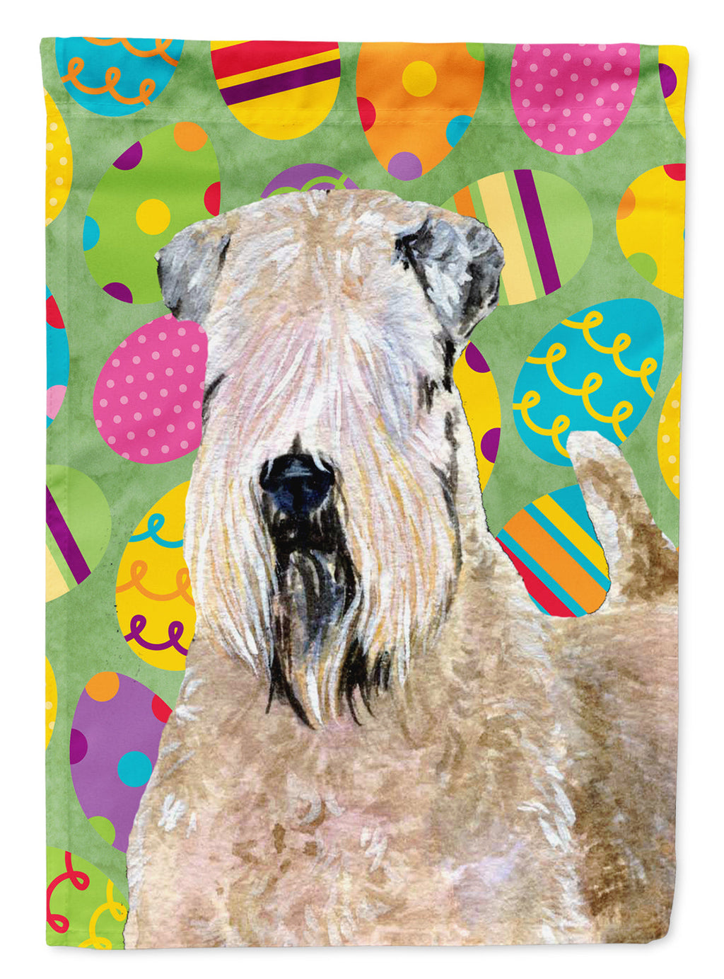 Wheaten Terrier Soft Coated Easter Eggtravaganza Garden Flag Mailbox Decorative Yard Banner Outside Patio Artwork for Flower Beds, Garden Size, Multicolor