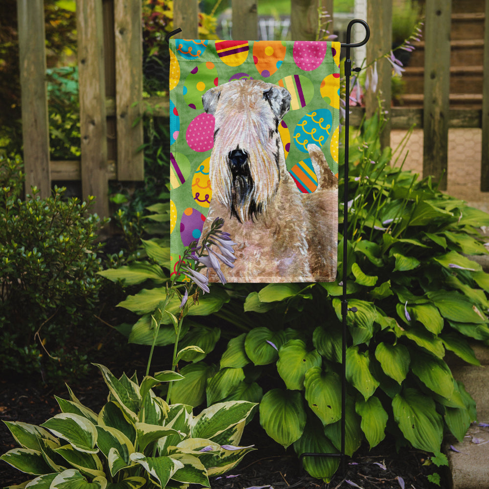 Wheaten Terrier Soft Coated Easter Eggtravaganza Garden Flag Mailbox Decorative Yard Banner Outside Patio Artwork for Flower Beds, Garden Size, Multicolor
