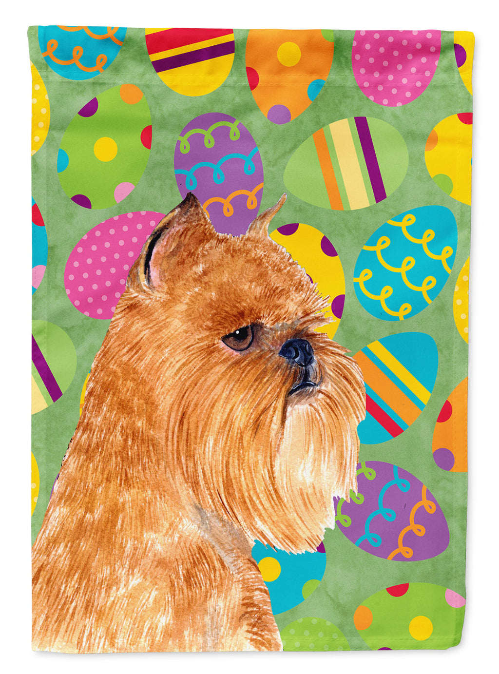 Brussels Griffon Easter Eggtravaganza Garden Flag Mailbox Decorative Yard Banner Outside Patio Artwork for Flower Beds, Garden Size, Multicolor