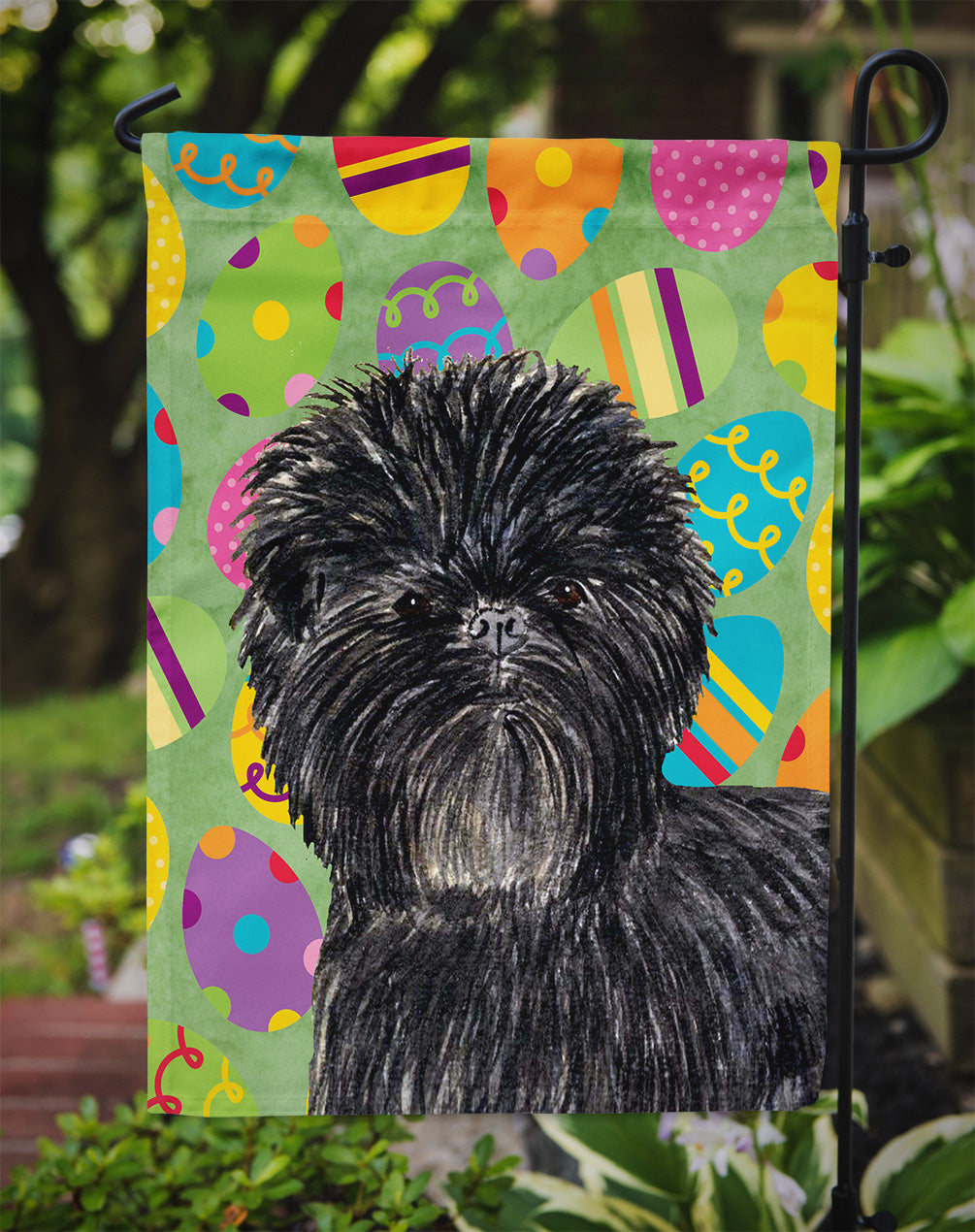 Affenpinscher Easter Eggtravaganza Garden Flag Mailbox Decorative Yard Banner Outside Patio Artwork for Flower Beds, Garden Size, Multicolor