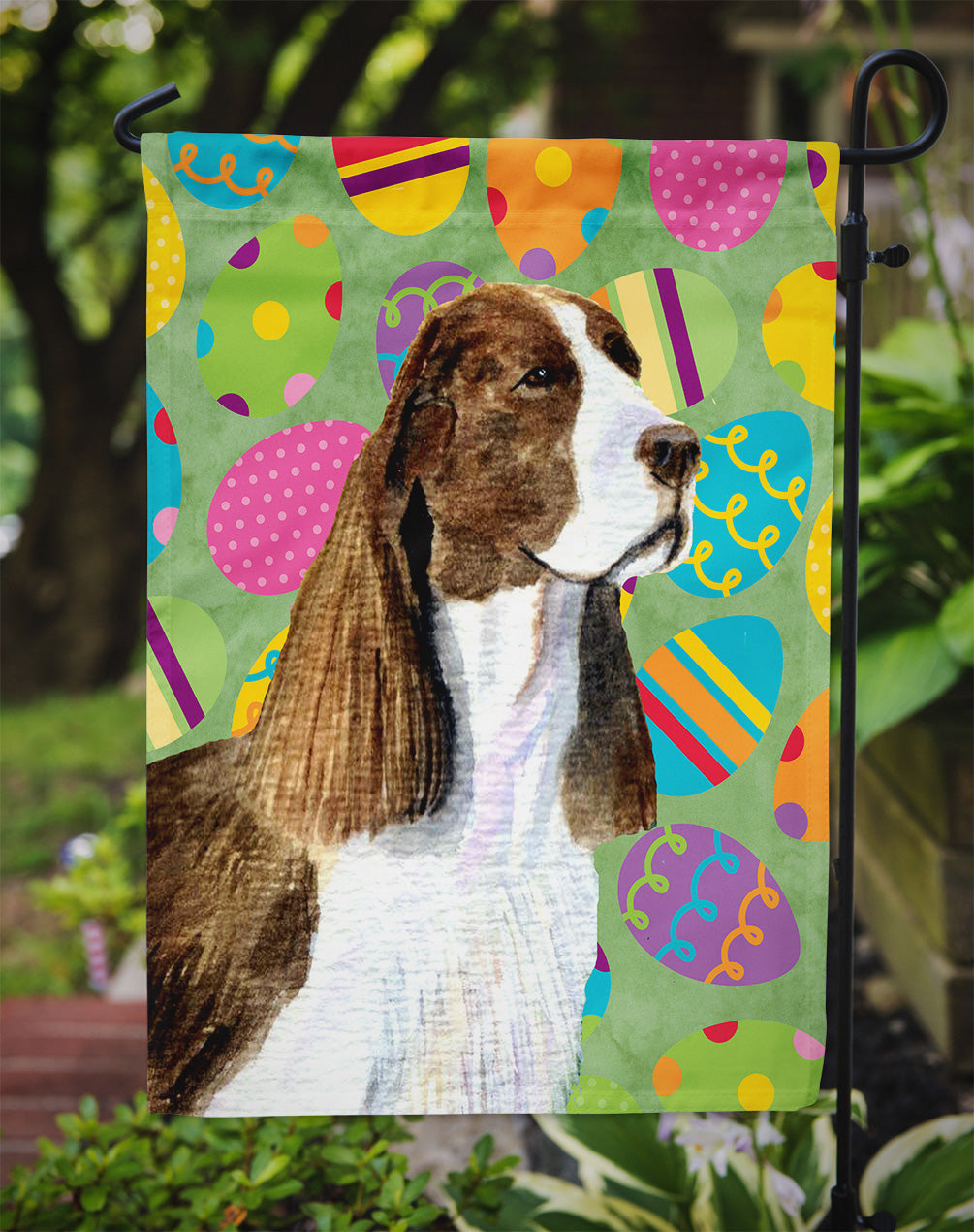Springer Spaniel Easter Eggtravaganza Garden Flag Mailbox Decorative Yard Banner Outside Patio Artwork for Flower Beds, Garden Size, Multicolor