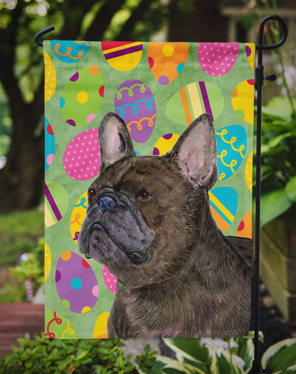 French Bulldog Easter Eggtravaganza Garden Flag Mailbox Decorative Yard Banner Outside Patio Artwork for Flower Beds, Garden Size, Multicolor