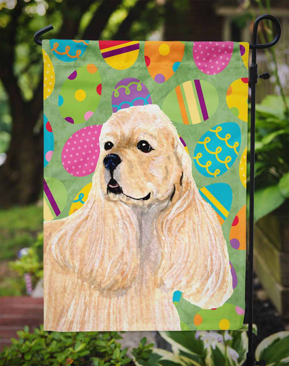 Cocker Spaniel Easter Eggtravaganza Garden Flag Mailbox Decorative Yard Banner Outside Patio Artwork for Flower Beds, Garden Size, Multicolor
