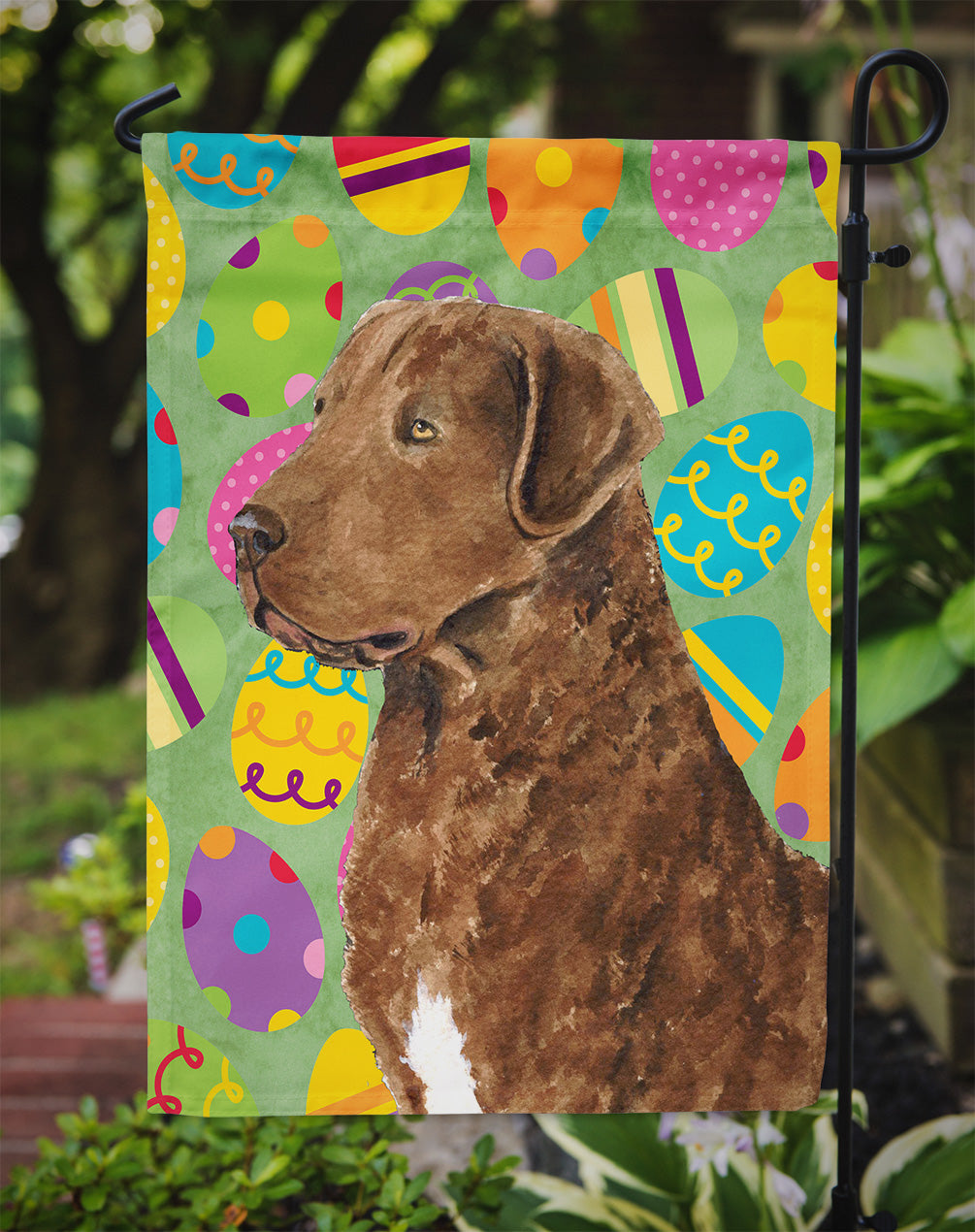 Chesapeake Bay Retriever Easter Eggtravaganza Garden Flag Mailbox Decorative Yard Banner Outside Patio Artwork for Flower Beds, Garden Size, Multicolor