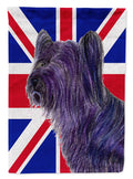 Skye Terrier with English Union Jack British Flag Garden Flag Mailbox Decorative Yard Banner Outside Patio Artwork for Flower Beds, Garden Size, Multicolor