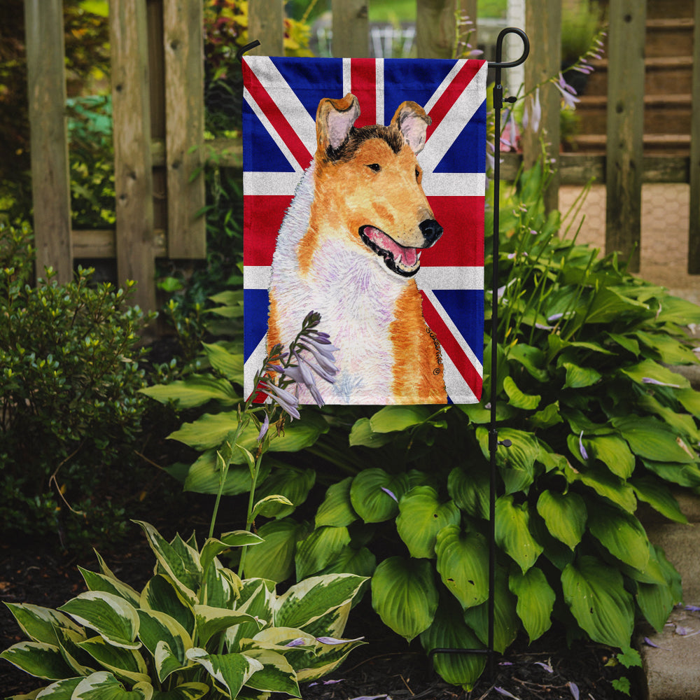 Collie Smooth with English Union Jack British Flag Garden Flag Mailbox Decorative Yard Banner Outside Patio Artwork for Flower Beds, Garden Size, Multicolor