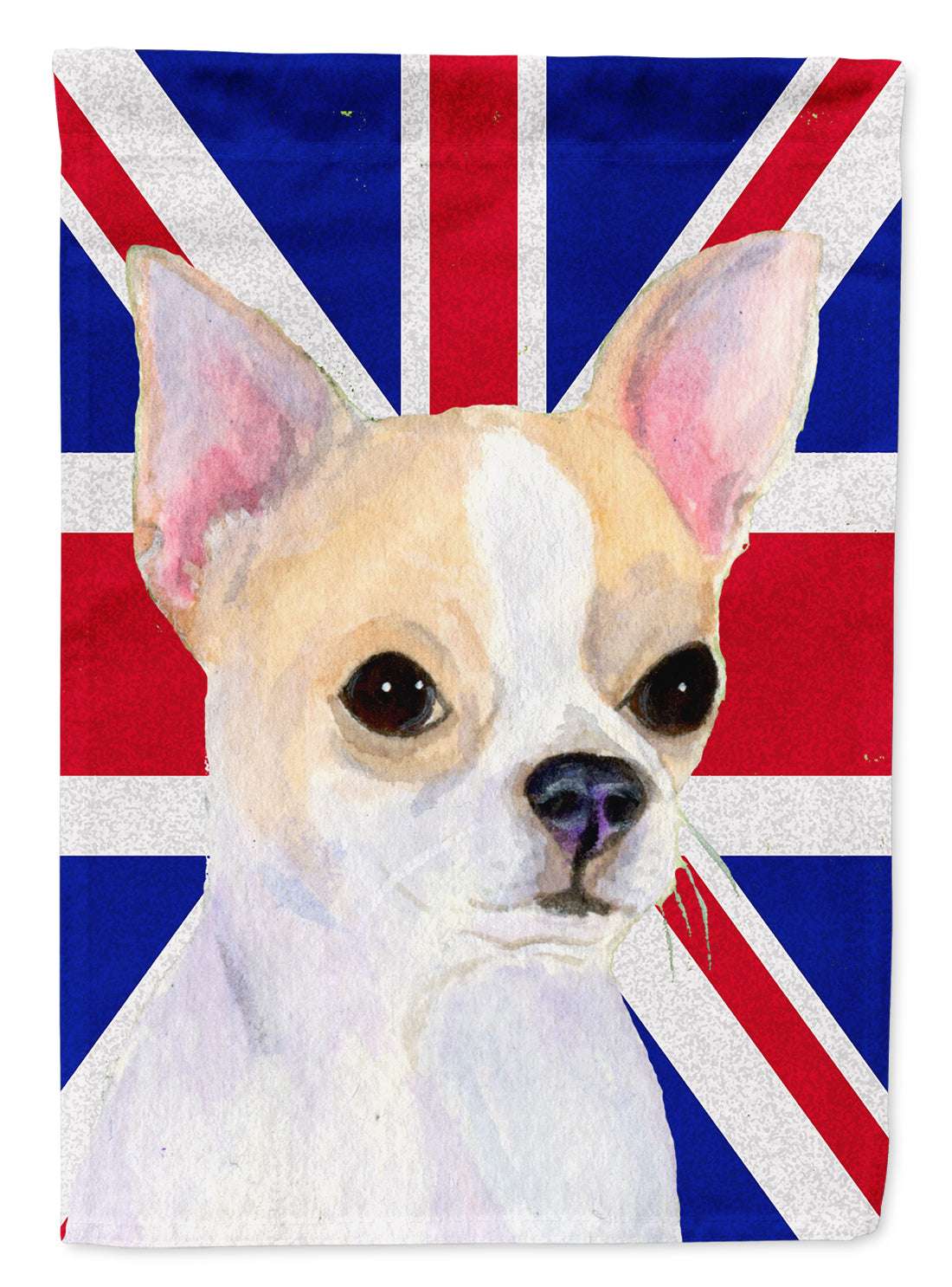 Chihuahua with English Union Jack British Flag Garden Flag Mailbox Decorative Yard Banner Outside Patio Artwork for Flower Beds, Garden Size, Multicolor