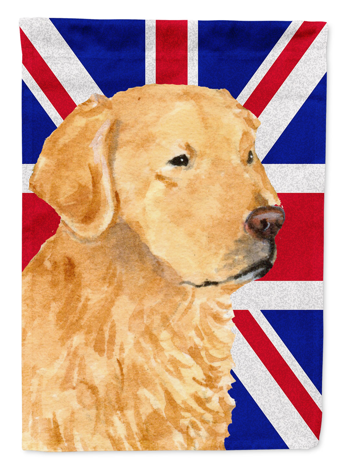 Golden Retriever with English Union Jack British Flag Garden Flag Mailbox Decorative Yard Banner Outside Patio Artwork for Flower Beds, Garden Size, Multicolor