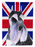 Schnauzer with English Union Jack British Flag Garden Flag Mailbox Decorative Yard Banner Outside Patio Artwork for Flower Beds, Garden Size, Multicolor