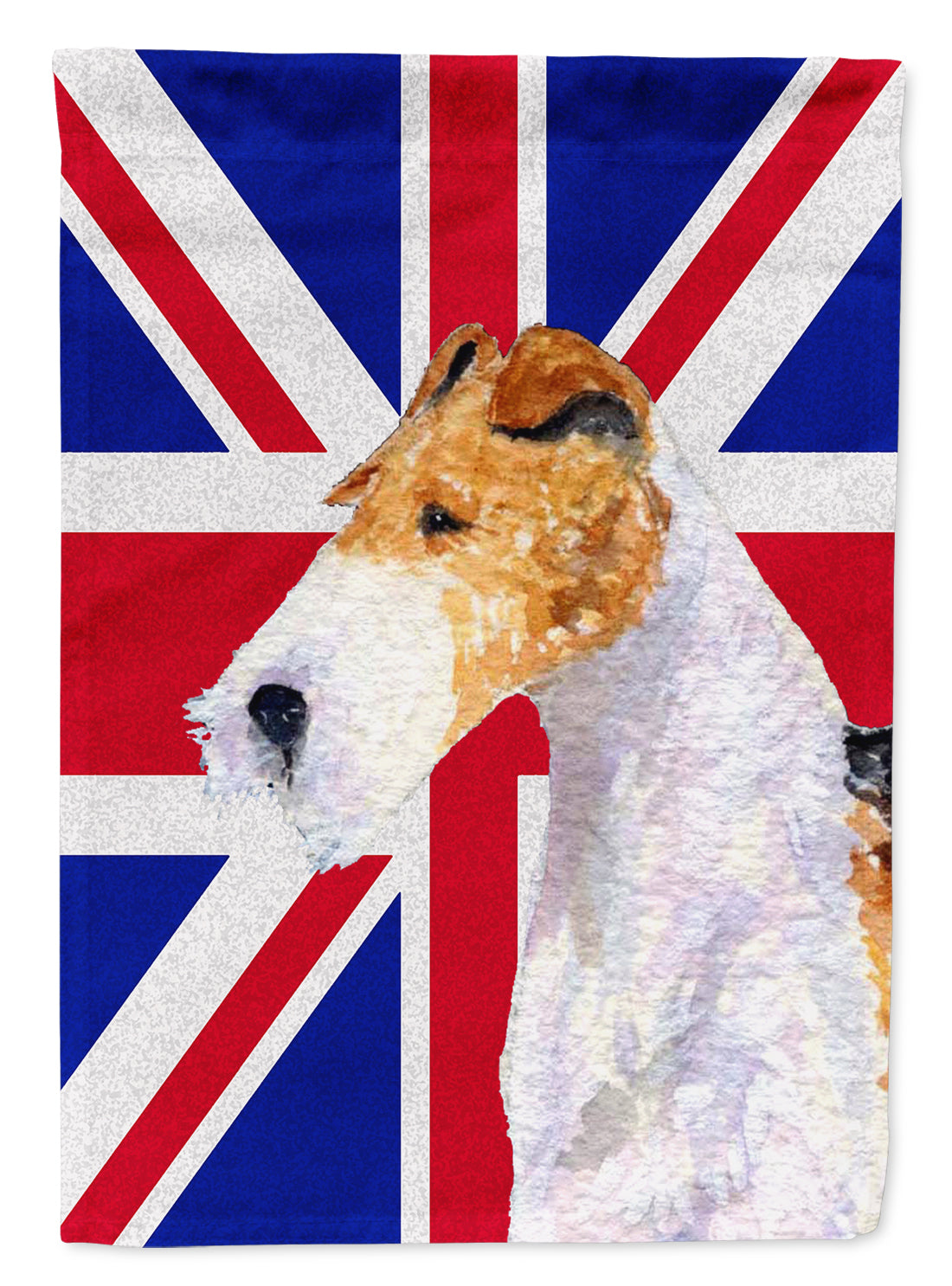 Fox Terrier with English Union Jack British Flag Garden Flag Mailbox Decorative Yard Banner Outside Patio Artwork for Flower Beds, Garden Size, Multicolor