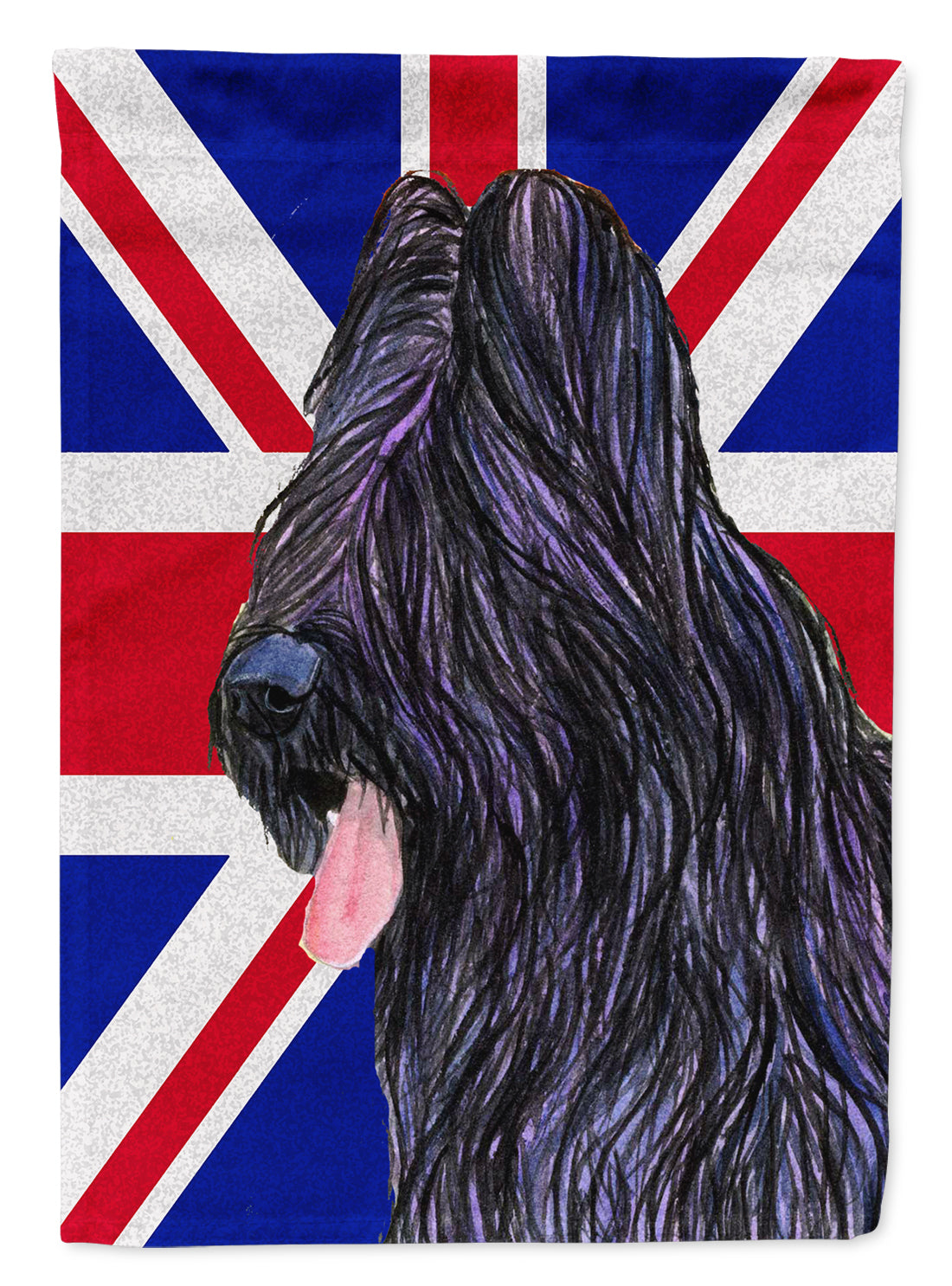 Briard with English Union Jack British Flag Garden Flag Mailbox Decorative Yard Banner Outside Patio Artwork for Flower Beds, Garden Size, Multicolor