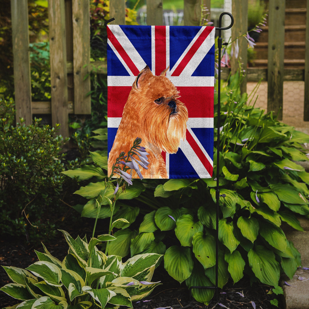 Brussels Griffon with English Union Jack British Flag Garden Flag Mailbox Decorative Yard Banner Outside Patio Artwork for Flower Beds, Garden Size, Multicolor