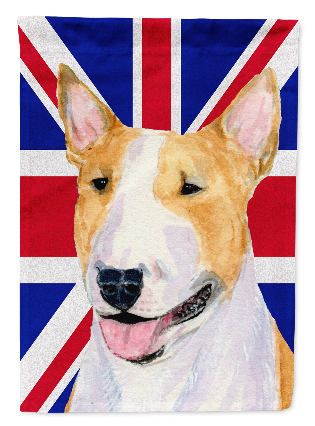 Bull Terrier with English Union Jack British Flag Garden Flag Mailbox Decorative Yard Banner Outside Patio Artwork for Flower Beds, Garden Size, Multicolor
