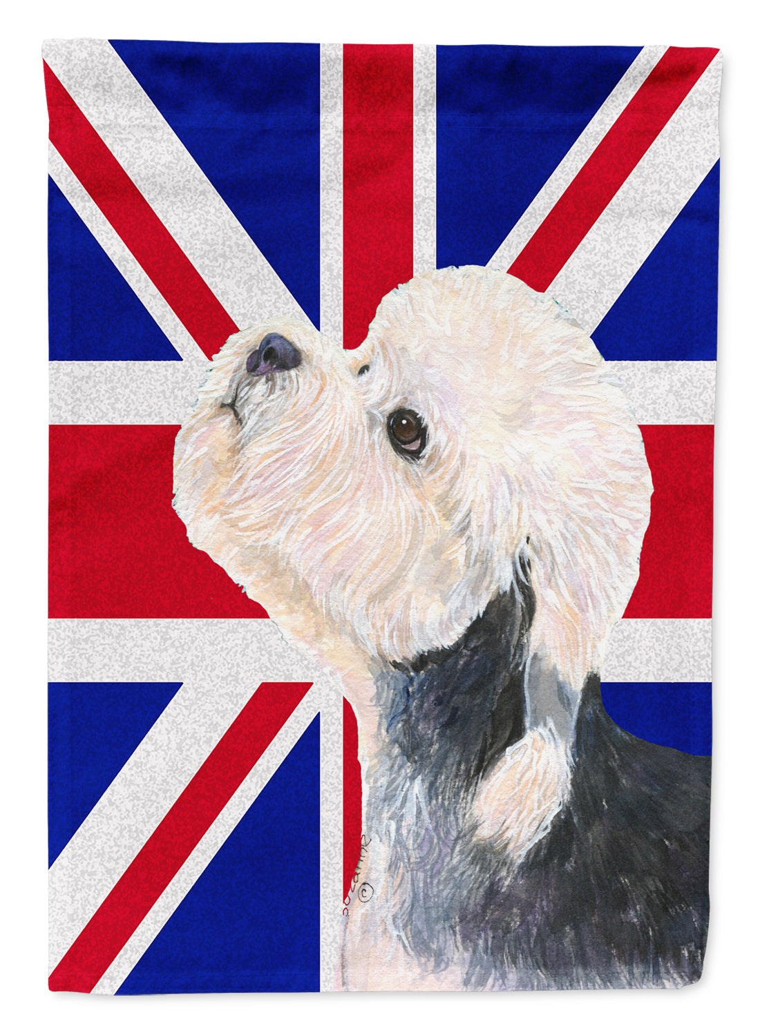 Dandie Dinmont Terrier with English Union Jack British Flag Garden Flag Mailbox Decorative Yard Banner Outside Patio Artwork for Flower Beds, Garden Size, Multicolor