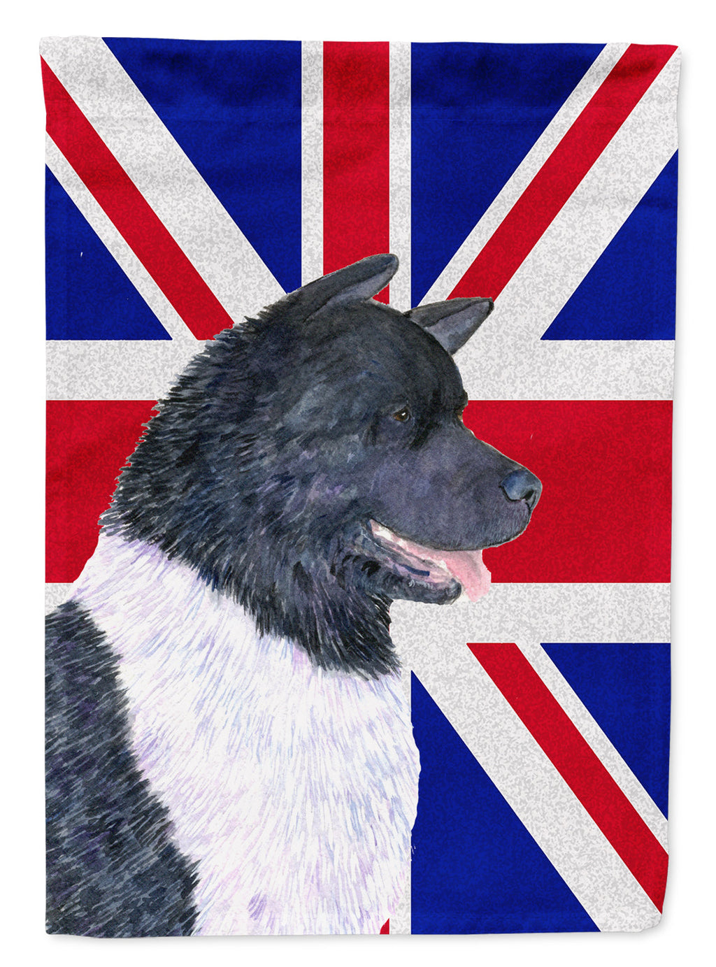 Akita with English Union Jack British Flag Garden Flag Mailbox Decorative Yard Banner Outside Patio Artwork for Flower Beds, Garden Size, Multicolor