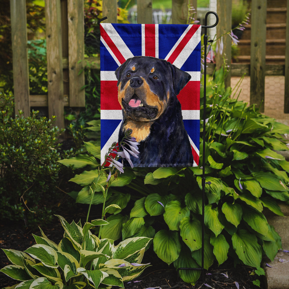Rottweiler with English Union Jack British Flag Garden Flag Mailbox Decorative Yard Banner Outside Patio Artwork for Flower Beds, Garden Size, Multicolor
