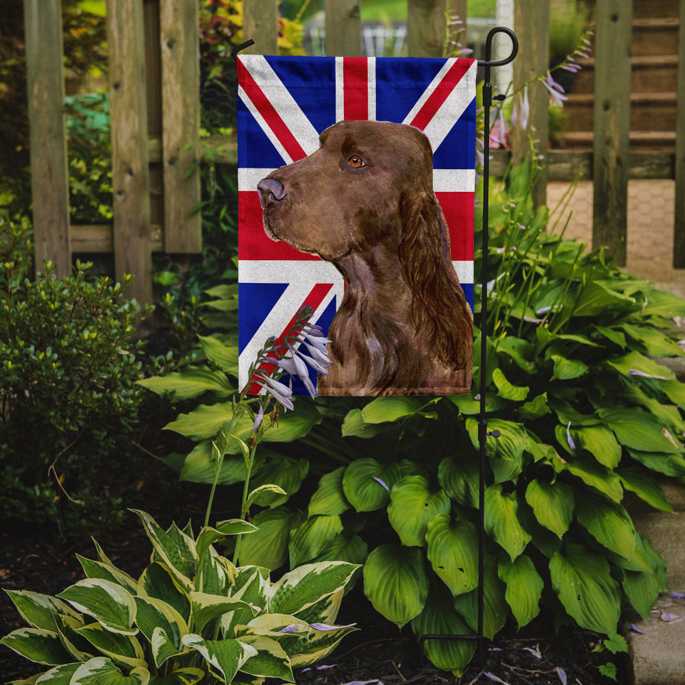 Field Spaniel with English Union Jack British Flag Garden Flag Mailbox Decorative Yard Banner Outside Patio Artwork for Flower Beds, Garden Size, Multicolor