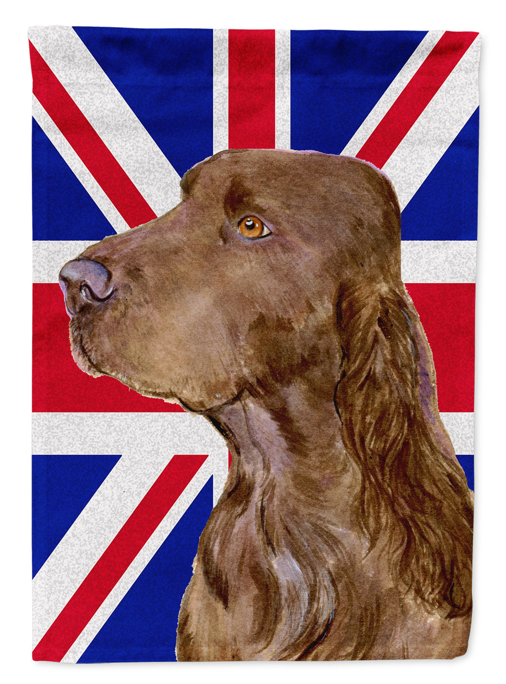 Field Spaniel with English Union Jack British Flag Garden Flag Mailbox Decorative Yard Banner Outside Patio Artwork for Flower Beds, Garden Size, Multicolor