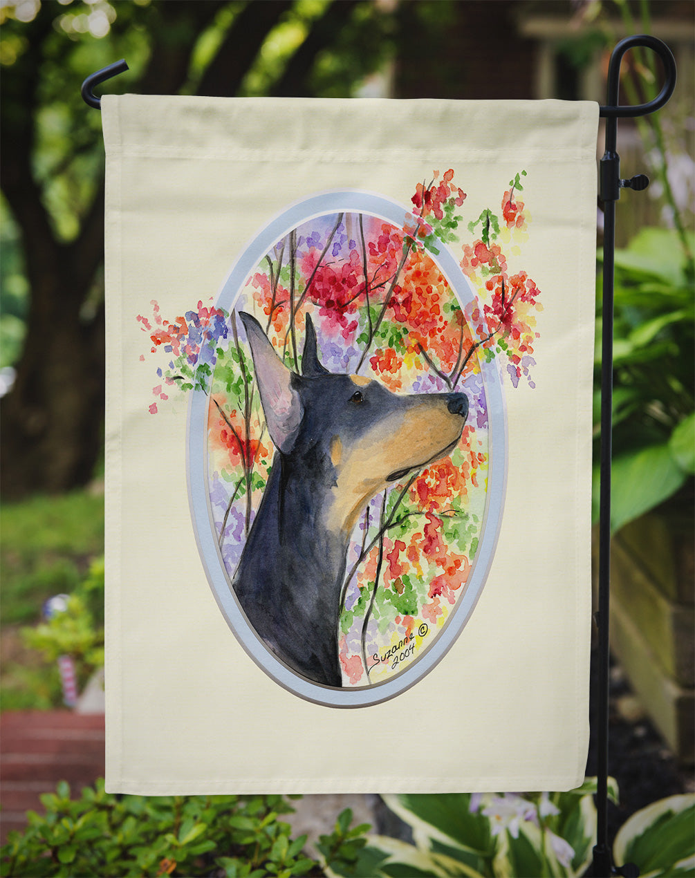 Doberman Garden Flag Mailbox Decorative Yard Banner Outside Patio Artwork for Flower Beds, Garden Size, Multicolor