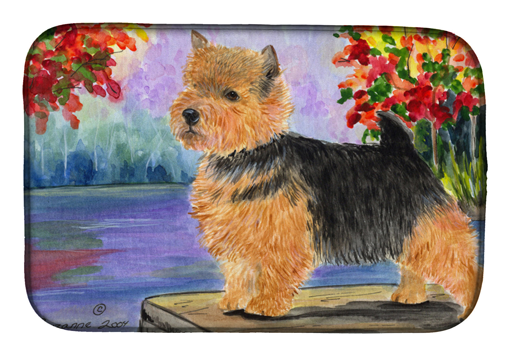 Norwich Terrier Dish Drying Mat Absorbent Dish Drying Mat Pad for Kitchen Counter Dish Drainer Mat for Countertop, 14 x 21", Multicolor