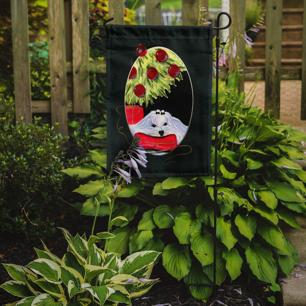 Christmas Tree with Maltese Garden Flag Mailbox Decorative Yard Banner Outside Patio Artwork for Flower Beds, Garden Size, Multicolor