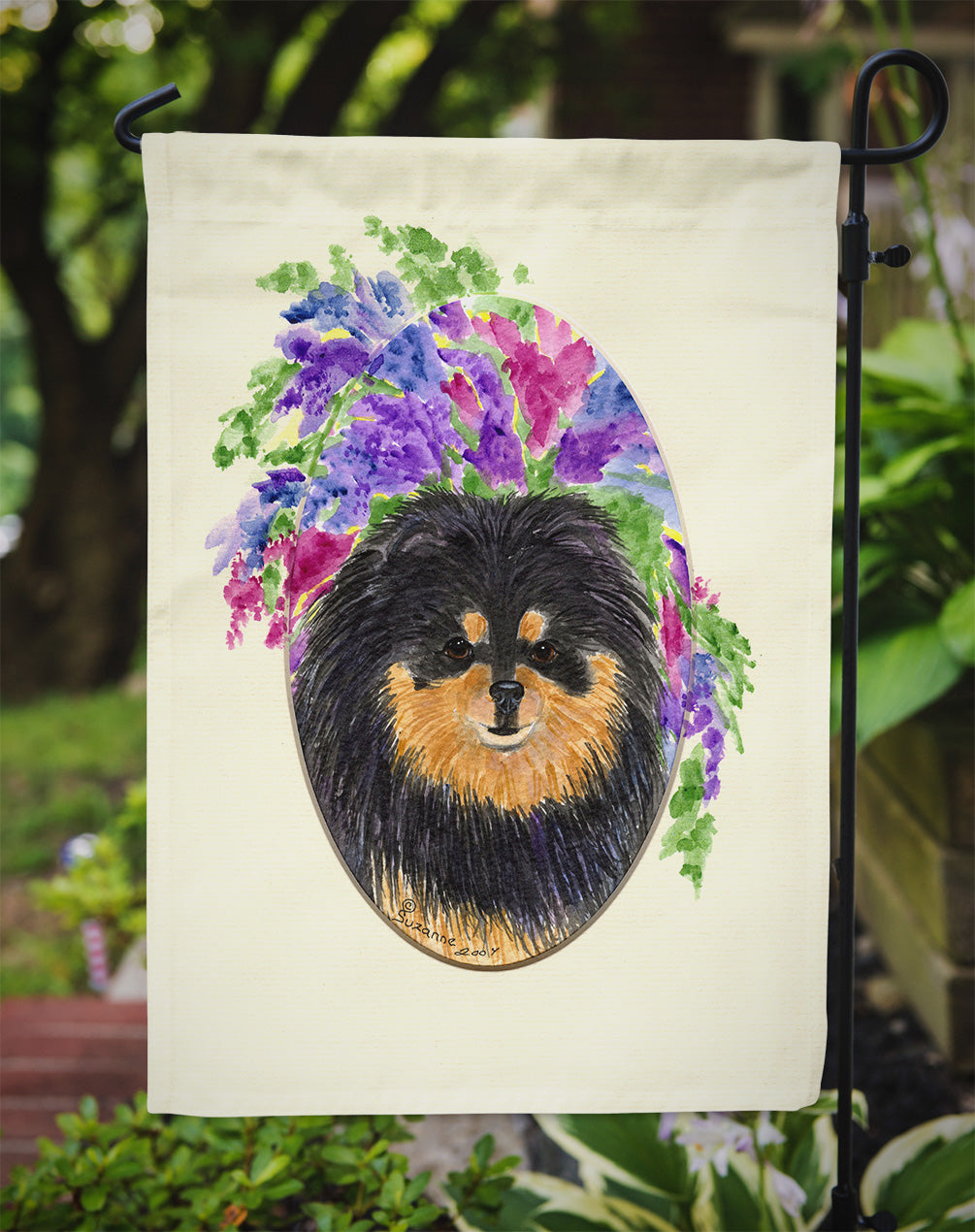 Pomeranian Garden Flag Mailbox Decorative Yard Banner Outside Patio Artwork for Flower Beds, Garden Size, Multicolor