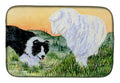 Border Collie Dish Drying Mat Absorbent Dish Drying Mat Pad for Kitchen Counter Dish Drainer Mat for Countertop, 14 x 21", Multicolor