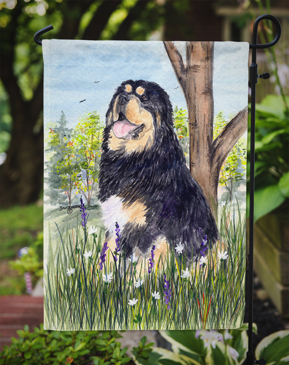 Tibetan Mastiff Garden Flag Mailbox Decorative Yard Banner Outside Patio Artwork for Flower Beds, Garden Size, Multicolor