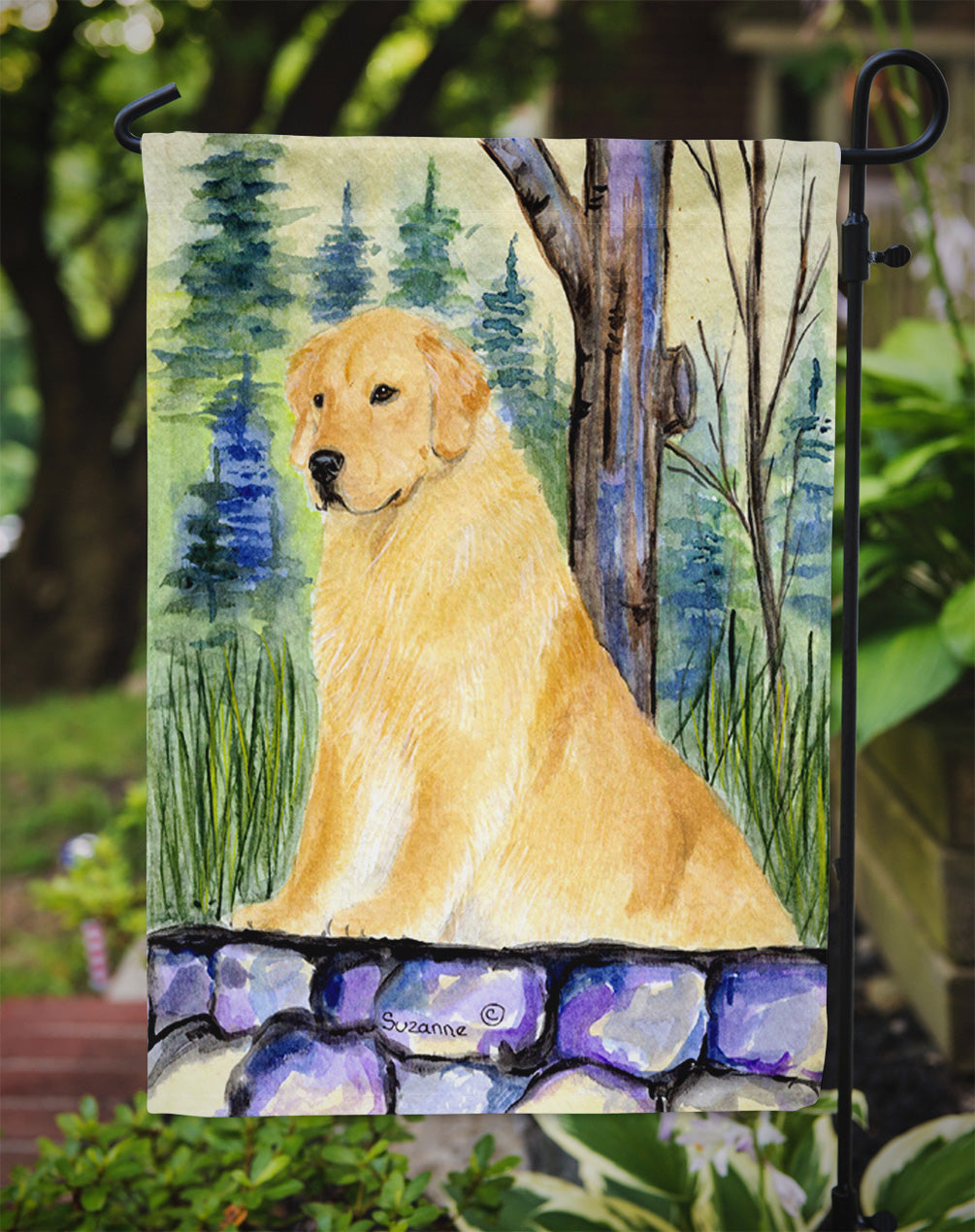 Golden Retriever Garden Flag Mailbox Decorative Yard Banner Outside Patio Artwork for Flower Beds, Garden Size, Multicolor