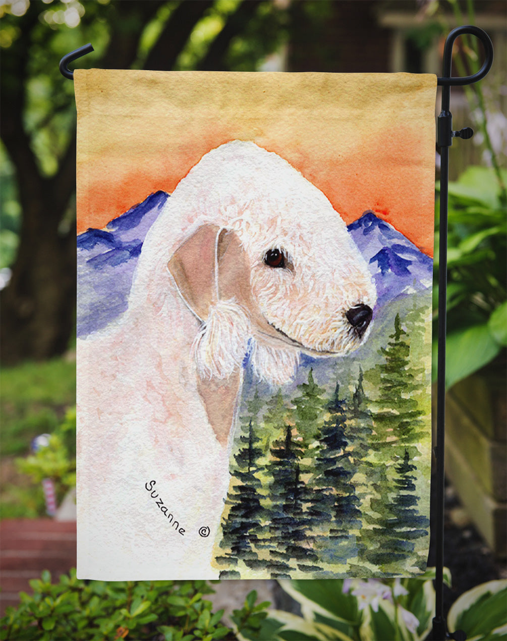 Bedlington Terrier Garden Flag Mailbox Decorative Yard Banner Outside Patio Artwork for Flower Beds, Garden Size, Multicolor