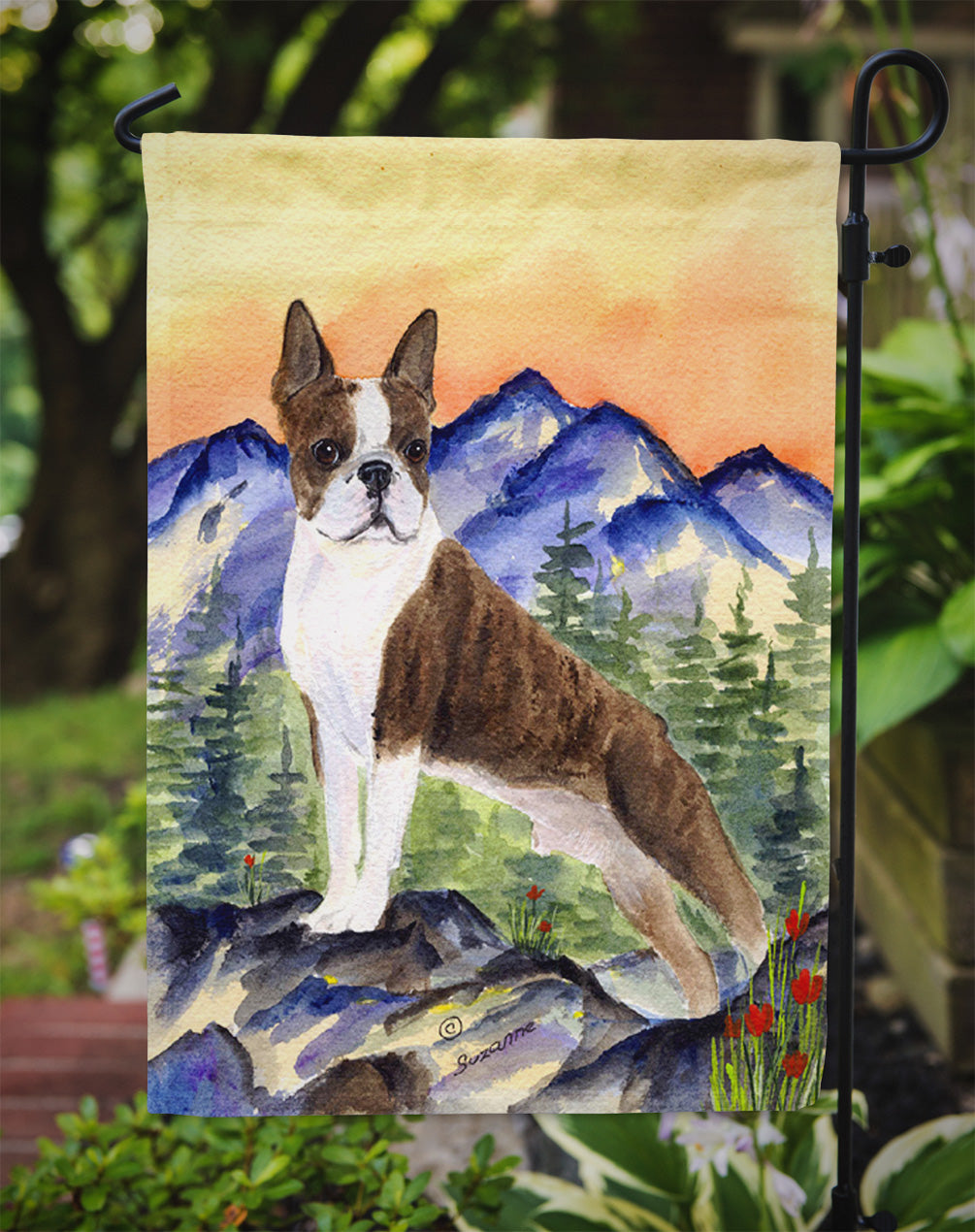 Boston Terrier Garden Flag Mailbox Decorative Yard Banner Outside Patio Artwork for Flower Beds, Garden Size, Multicolor