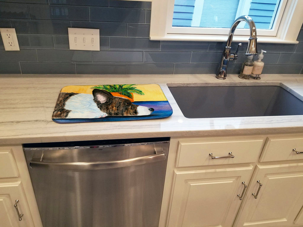 Corgi Dish Drying Mat Absorbent Dish Drying Mat Pad for Kitchen Counter Dish Drainer Mat for Countertop, 14 x 21", Multicolor