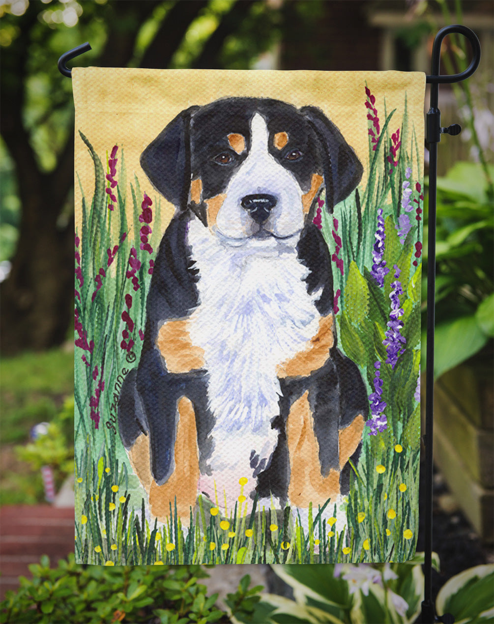 Greater Swiss Mountain Dog Garden Flag Mailbox Decorative Yard Banner Outside Patio Artwork for Flower Beds, Garden Size, Multicolor