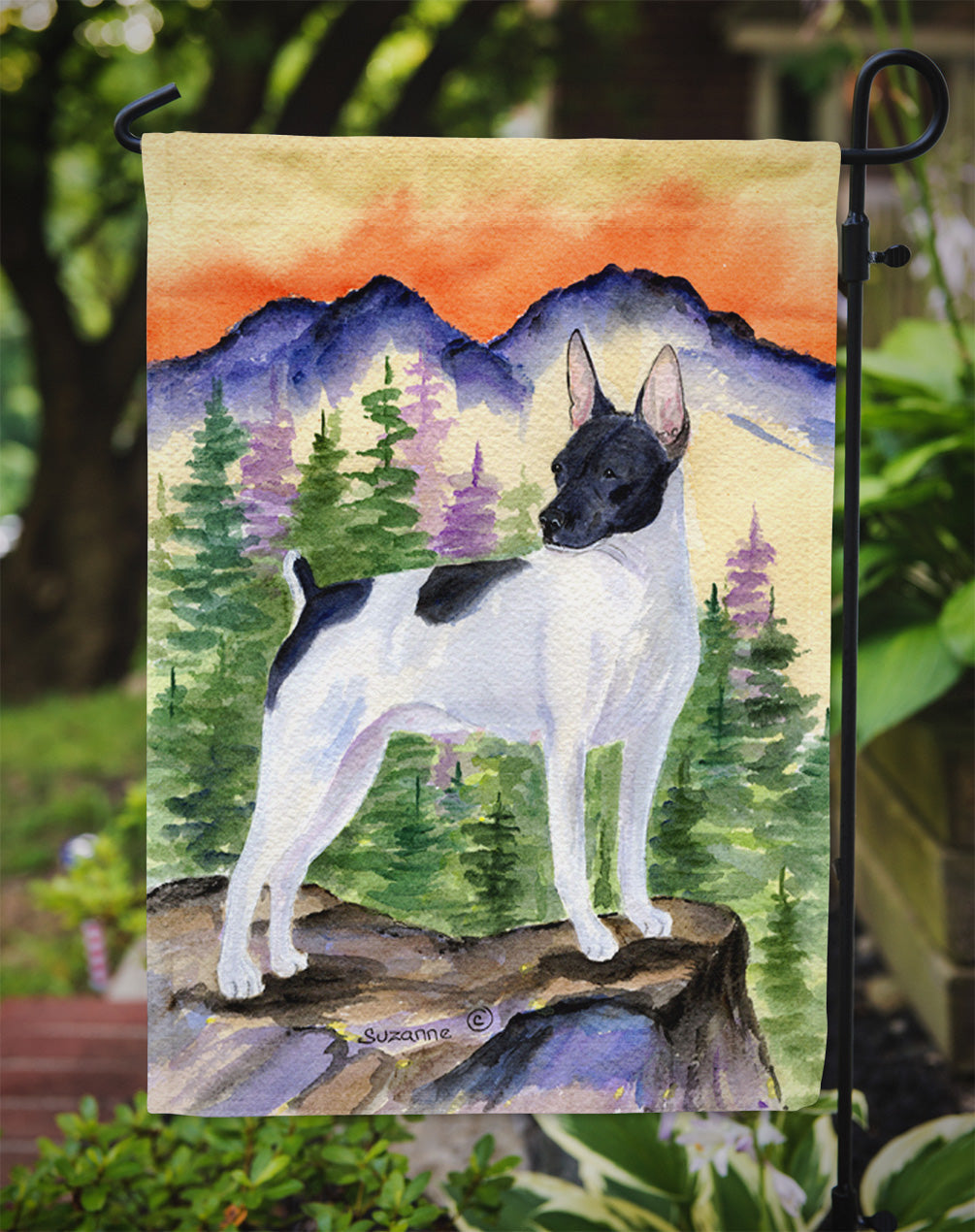 Rat Terrier Garden Flag Mailbox Decorative Yard Banner Outside Patio Artwork for Flower Beds, Garden Size, Multicolor
