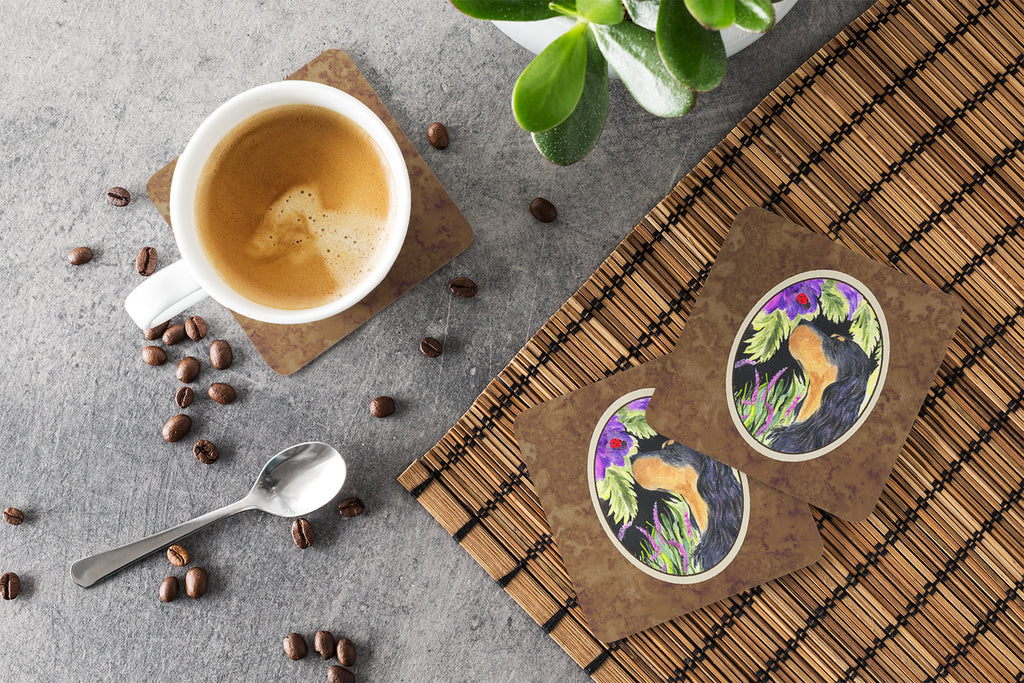 Gordon Setter Foam Coasters Set of 4 Cup Coasters for Indoor Outdoor, Tabletop Protection, Anti Slip, Mouse pad Material