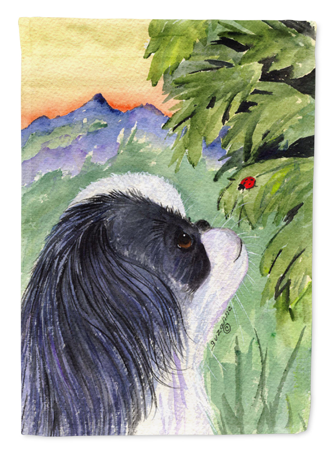 Japanese Chin Garden Flag Mailbox Decorative Yard Banner Outside Patio Artwork for Flower Beds, Garden Size, Multicolor