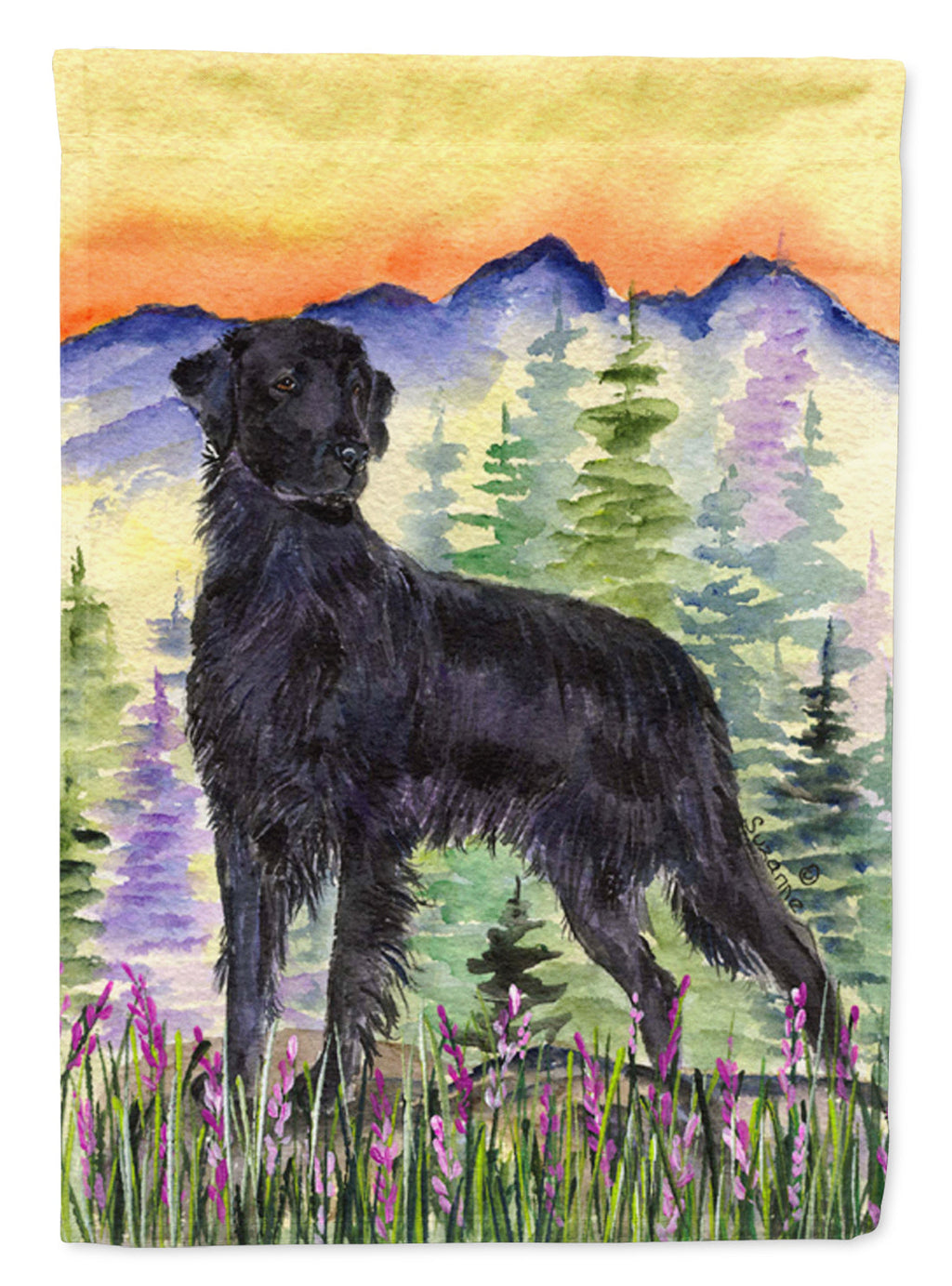 Flat Coated Retriever Garden Flag Mailbox Decorative Yard Banner Outside Patio Artwork for Flower Beds, Garden Size, Multicolor
