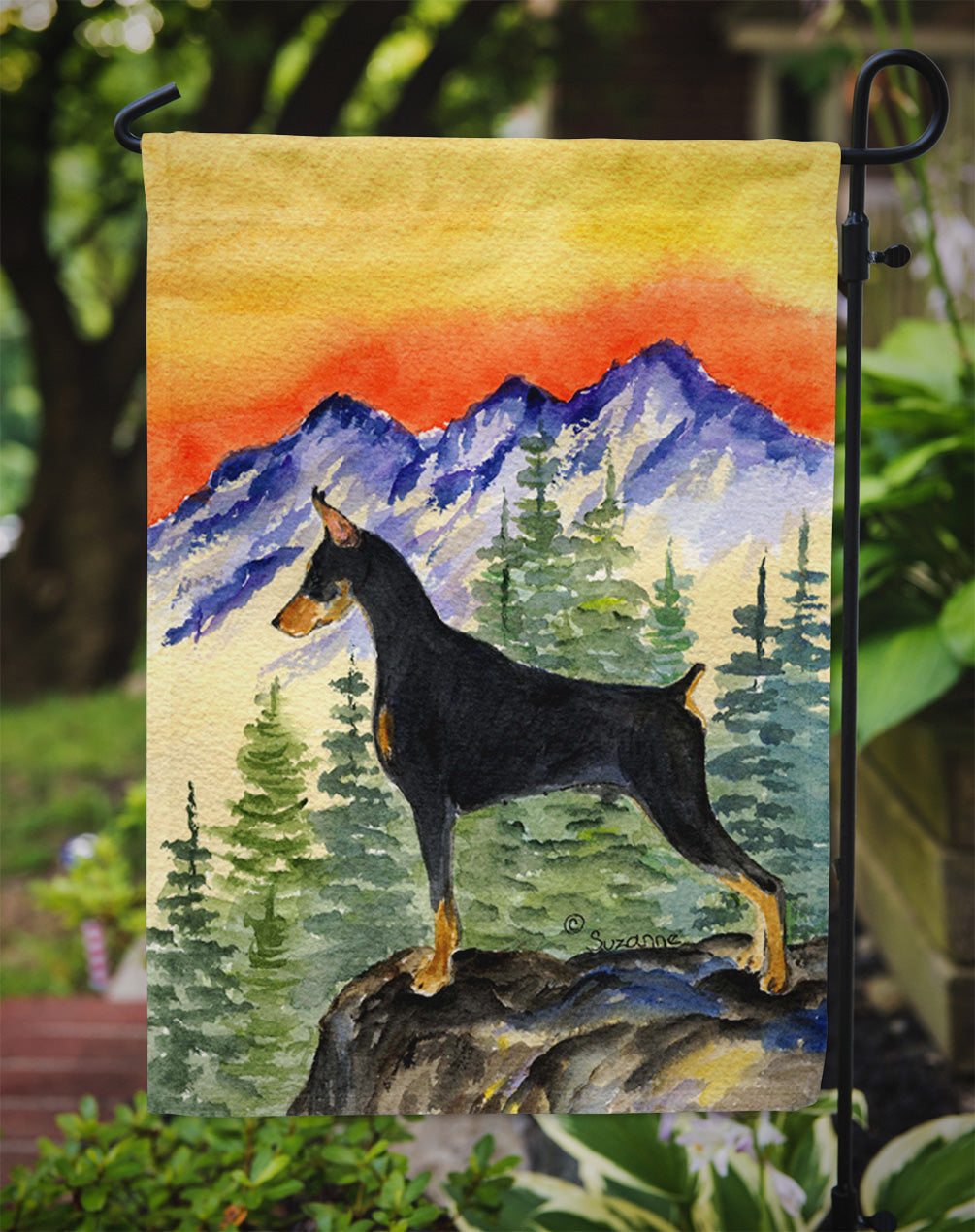 Doberman Garden Flag Mailbox Decorative Yard Banner Outside Patio Artwork for Flower Beds, Garden Size, Multicolor