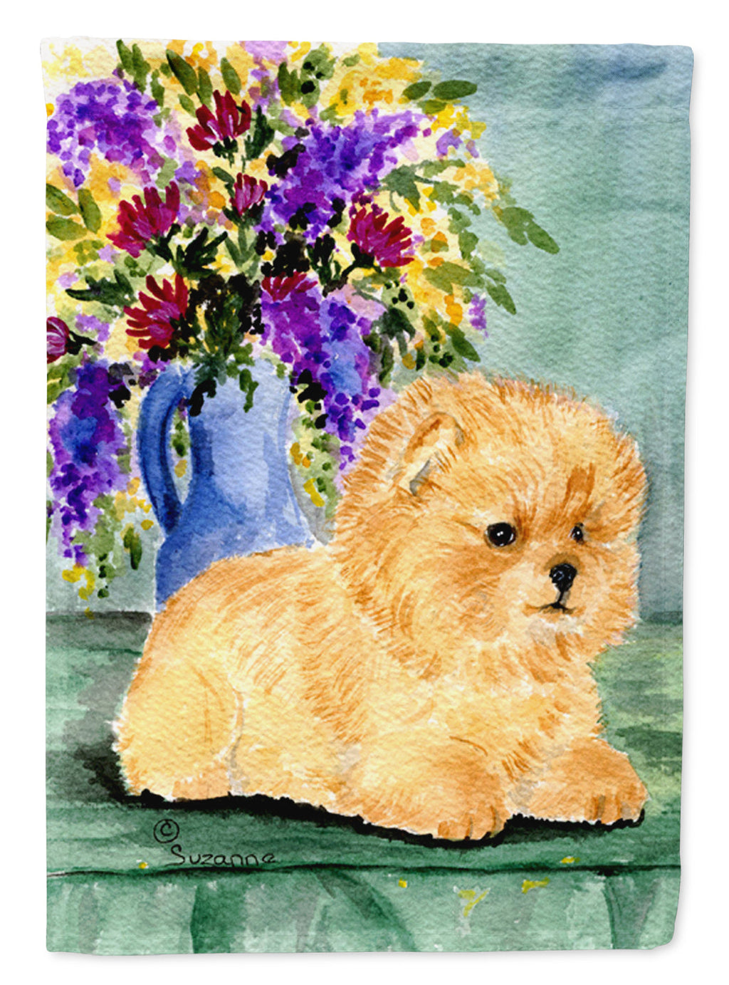 Pomeranian Garden Flag Mailbox Decorative Yard Banner Outside Patio Artwork for Flower Beds, Garden Size, Multicolor