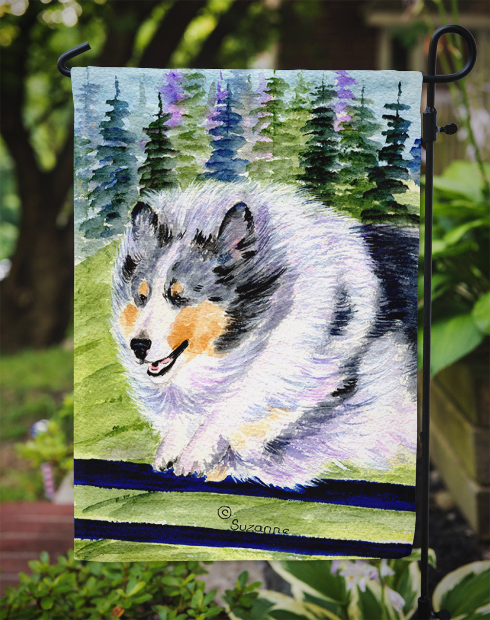 Sheltie Garden Flag Mailbox Decorative Yard Banner Outside Patio Artwork for Flower Beds, Garden Size, Multicolor