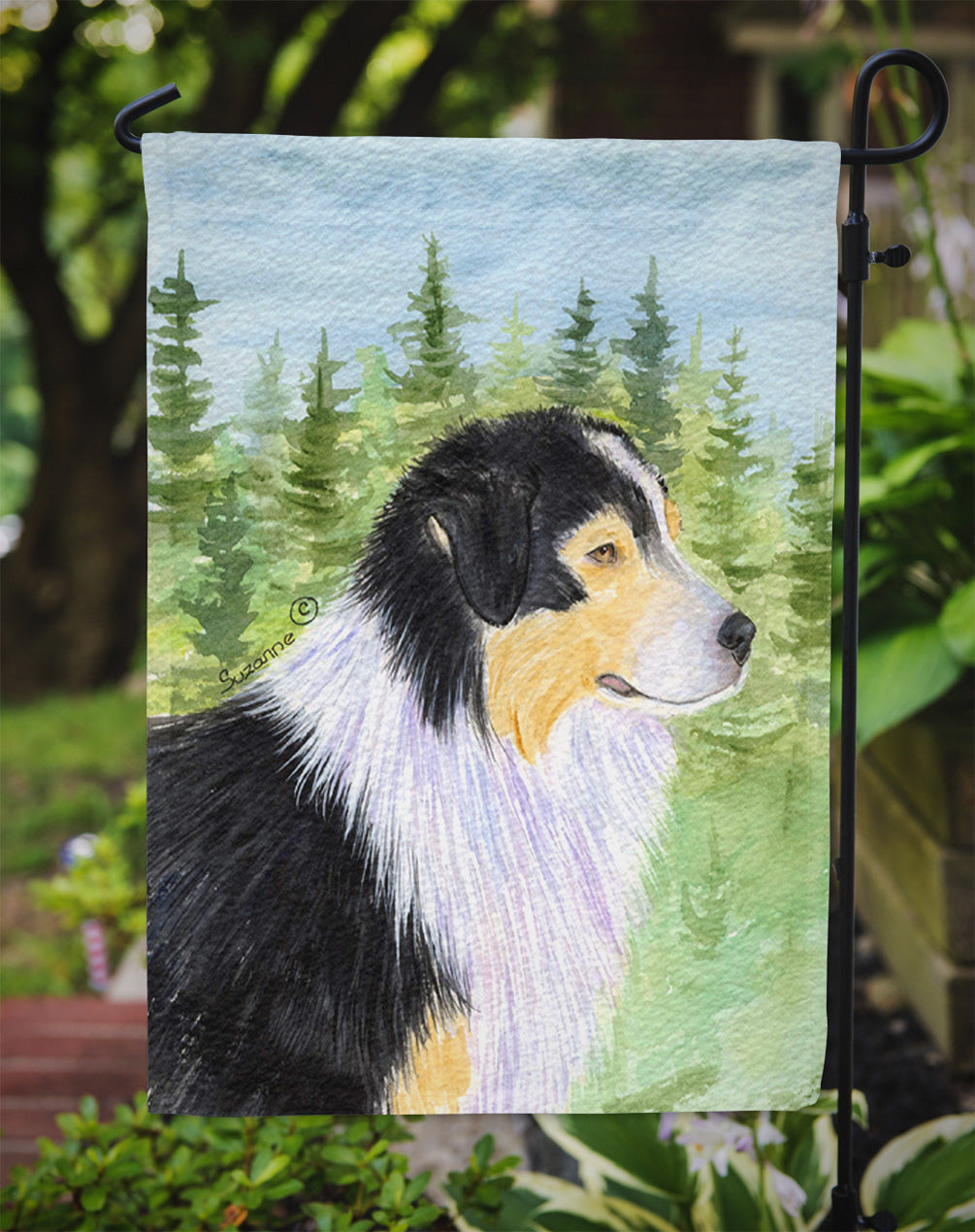 Australian Shepherd Garden Flag Mailbox Decorative Yard Banner Outside Patio Artwork for Flower Beds, Garden Size, Multicolor